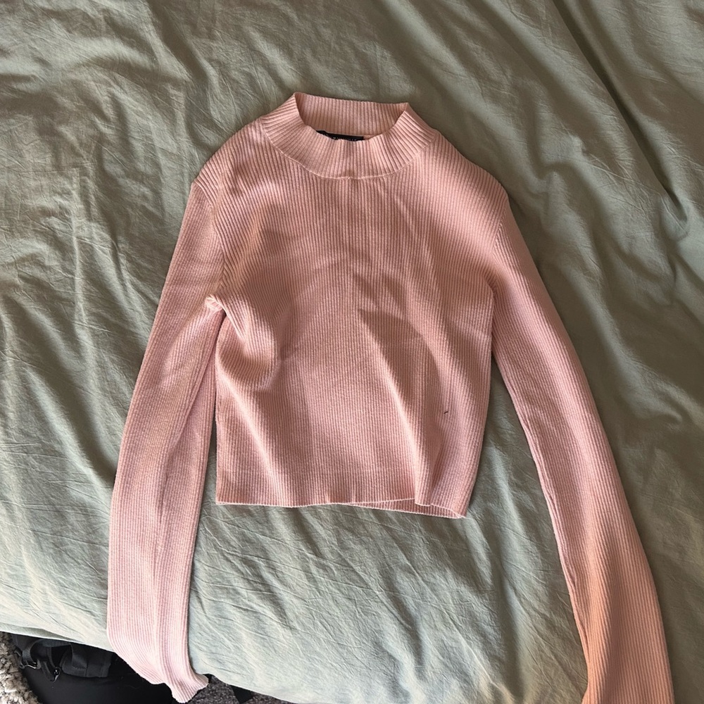 Pink Cropped Tight sweater